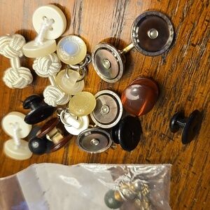 Vintage Men's Assorted Button and Tie Clip Set